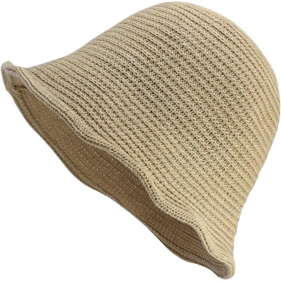 Womens Mesh Woven Bucket Hat Summer Beach Fisherman Sun Hat Foldable main image 6